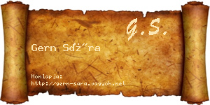 Gern Sára névjegykártya